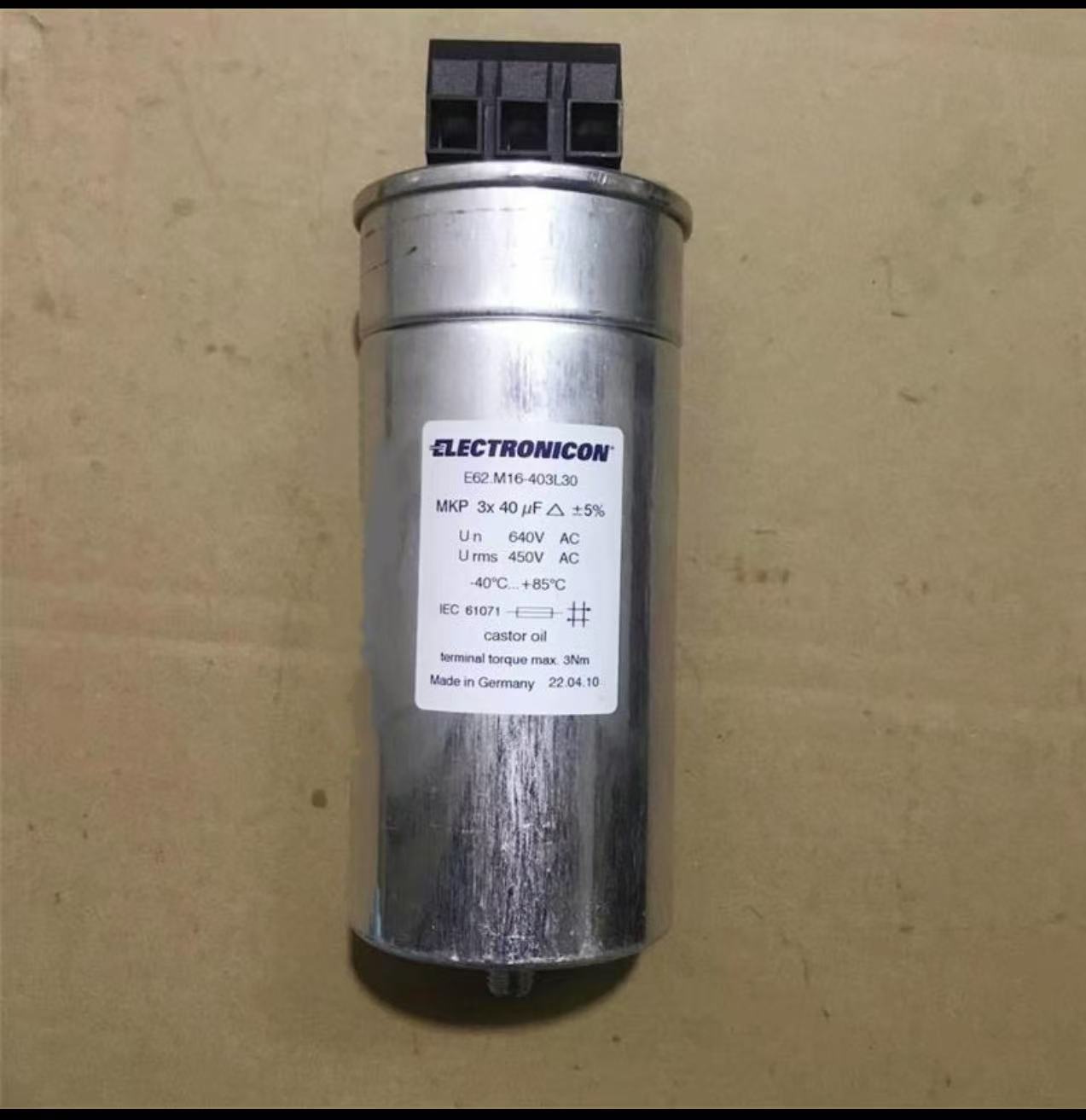 ELECTRONICON E62.M16-403L30 3-Phasen-MKP-Kondensator, 3x 40µF 640V AC – 6er-Pack