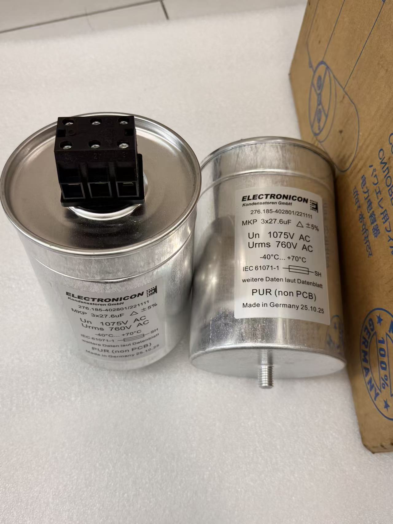 ELECTRONICON MKP 3x27,6µF 1075V AC Kondensator, PFC, Un 760V Urms, IEC 61071 - 276.185-402801 - 6er-Pack