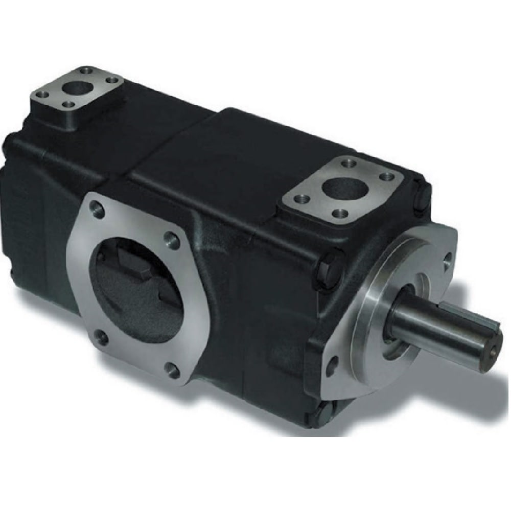 Parker T6ED 062 038 1R01 B100 Double Vane Pump, 12.00 & 7.34 in³/rev, Right-Hand Rotation, Standard Ports