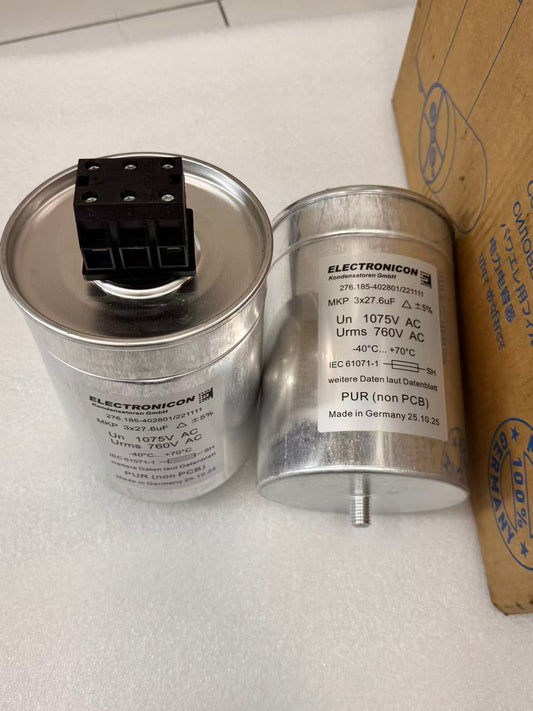 ELECTRONICON MKP 3x27.6µF 1075V AC Capacitor, PFC, Un 760V Urms, IEC 61071 - 276.185-402801 - Pack of 6