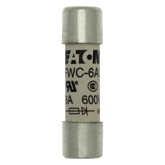 Fusible Eaton FWC-8A10F, 8A 600V, de acción rápida, de casquillo, 10x38mm - Paquete de 10
