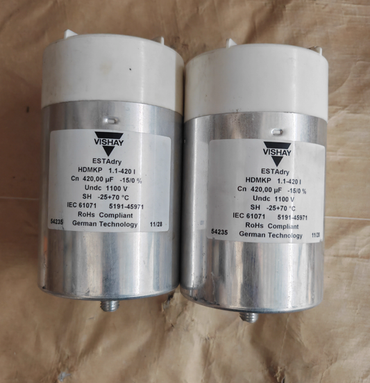 VISHAY ESTAdry HDMKP 1.1-420 I Power Capacitor, 420µF 1100V DC, -25 to +70°C - Pack of 6